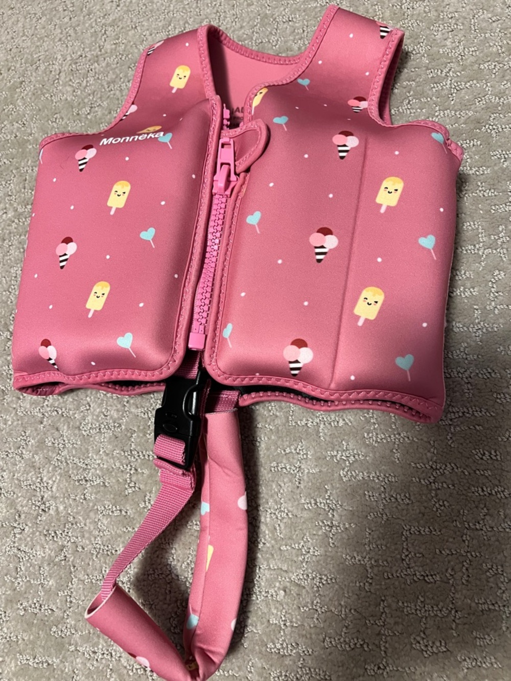 NEW Kids Pink Swim Vest with Ice Cream Print 1-3 years